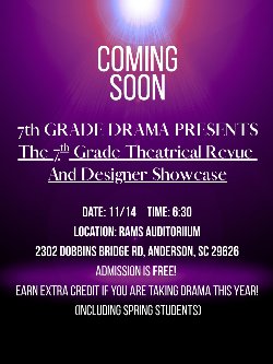 7th grade theatrical revue and design showcase